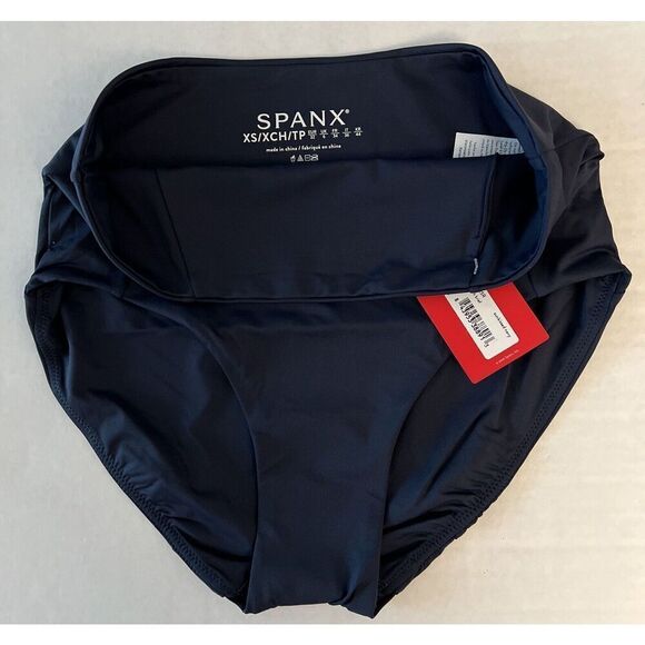 Spanx 50125R Women Sz XSmall Sunkissed Navy Classic High Rise Swim Brief Bottom - Picture 4 of 8